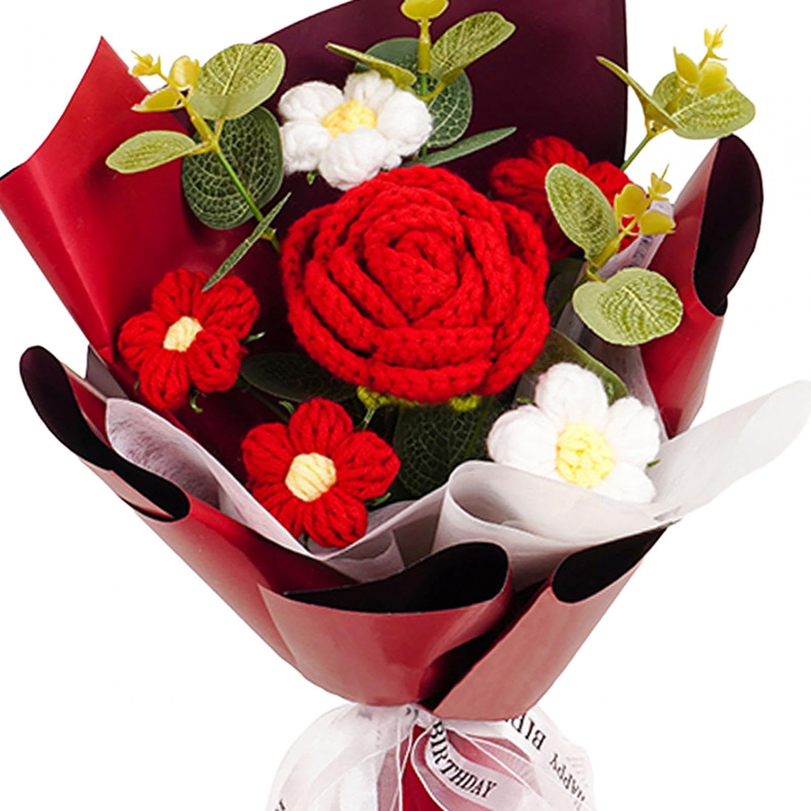 Amazon.com: JISADER Crochet Flower Bouquet Knitted Flower